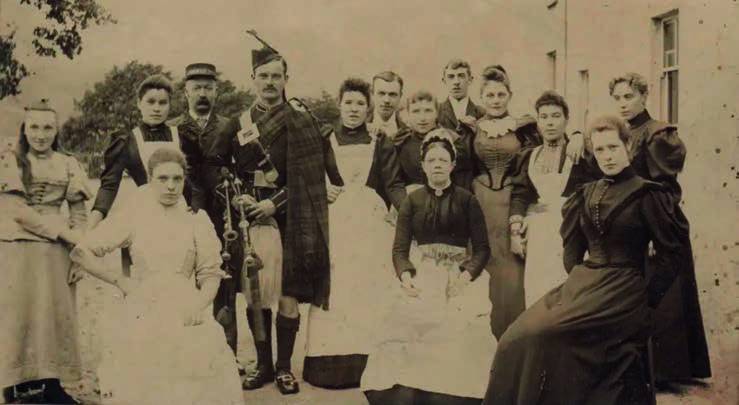 A picture of the staff at the Inversnaid Hotel, taken in the 1880s
