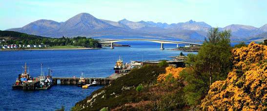 The Kyle of Lochalsh with the Skye bridge in the distance.