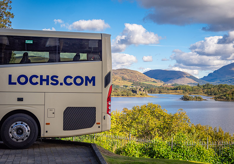 Enjoy the majestic scenery of Scotland while travelling on a Lochs and Glens bus tour.