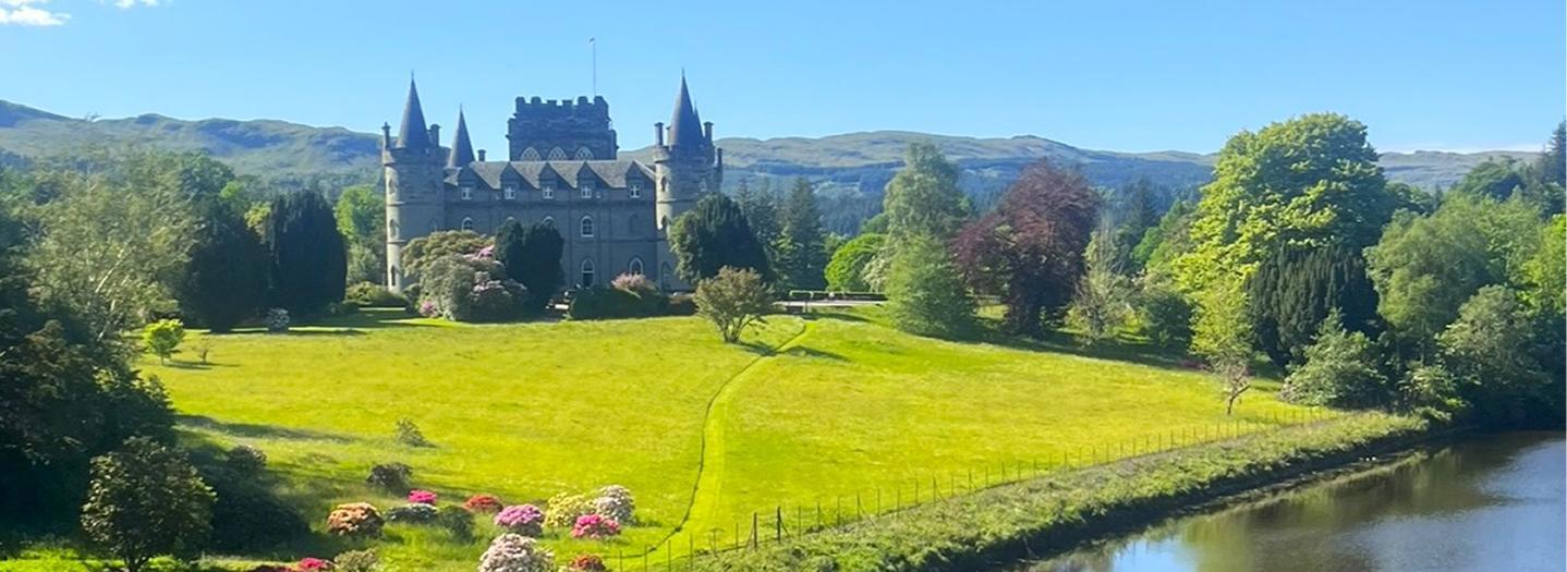 Inveraray Castle surrounded by trees