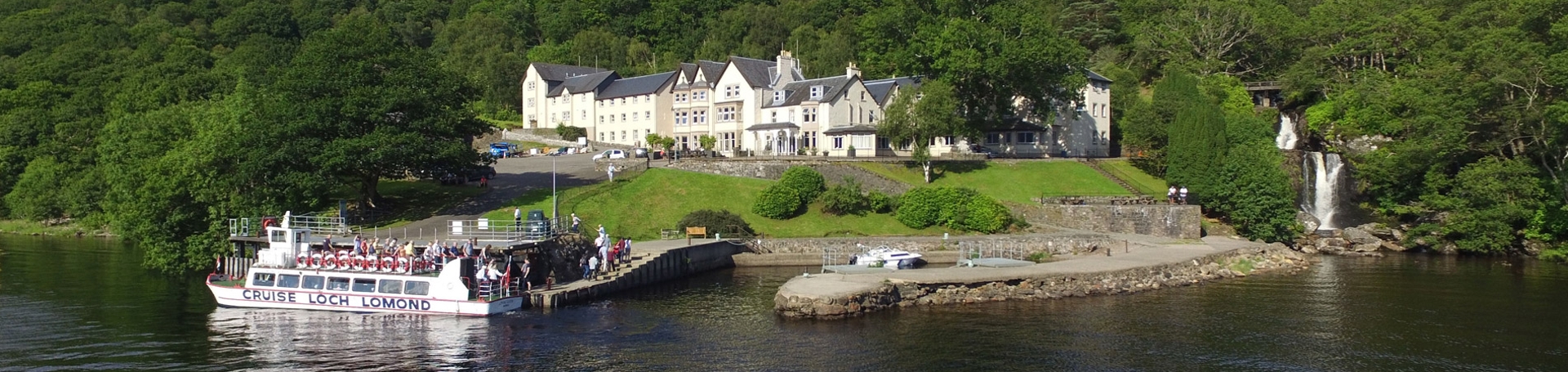 The Inversnaid Hotel overlooking Loch Lomond