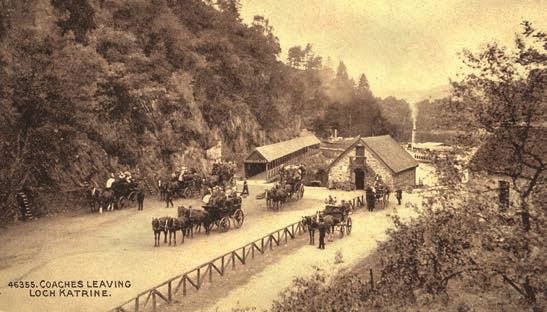 Traditional open top horse-drawn carriages