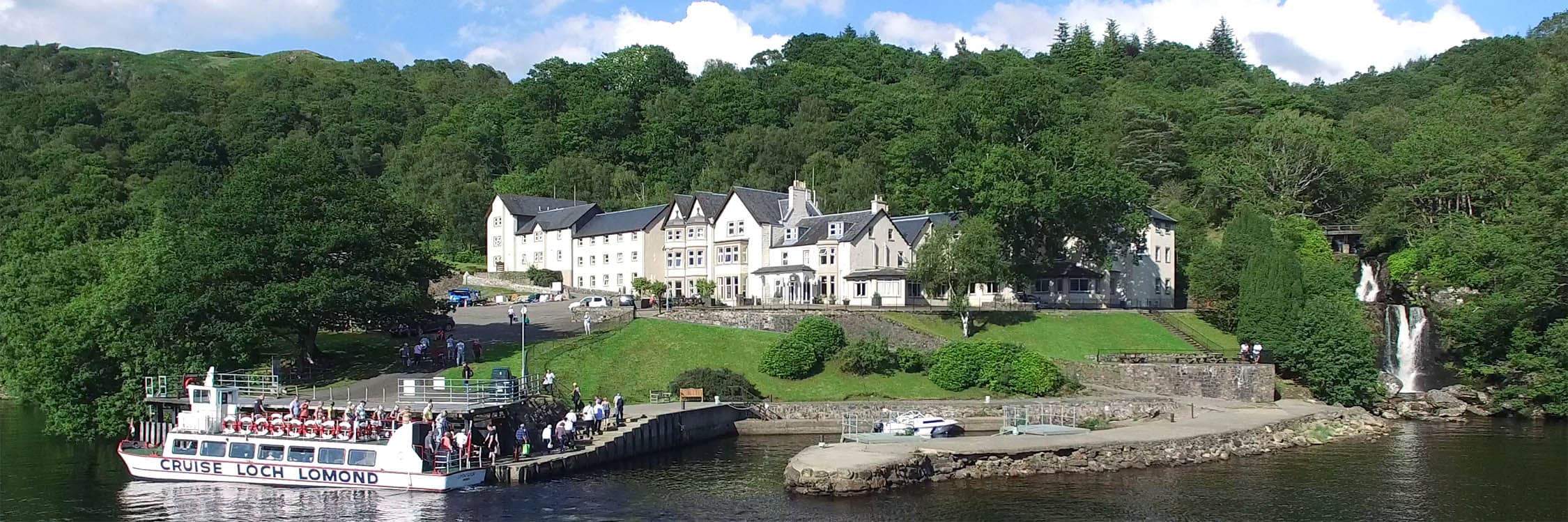 The Inversnaid Hotel overlooking Loch Lomond