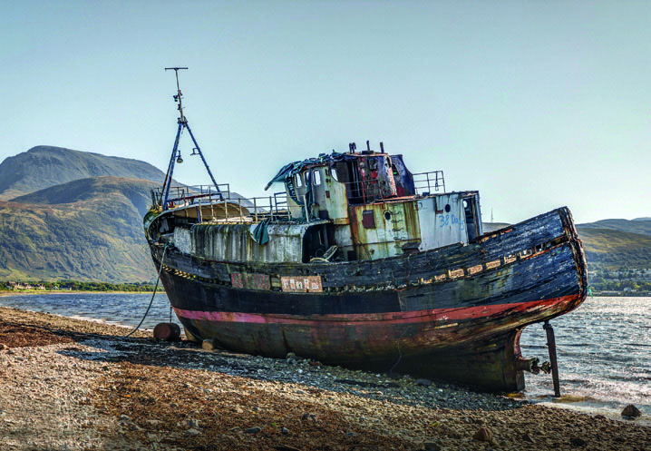 Fishing vessel wreck on the shore (2011 storm)