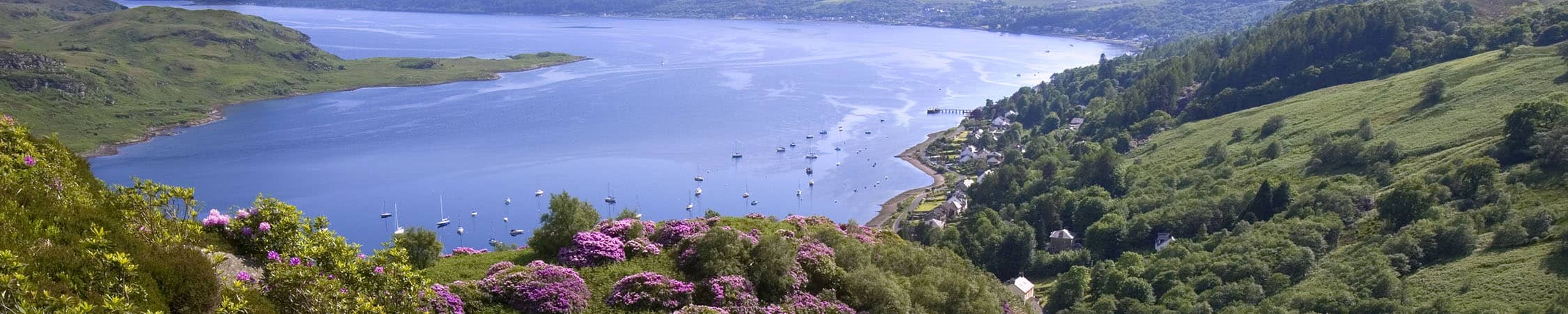 Scenic view from Tighnabruiach overlooking the stunning Kyles of Bute.