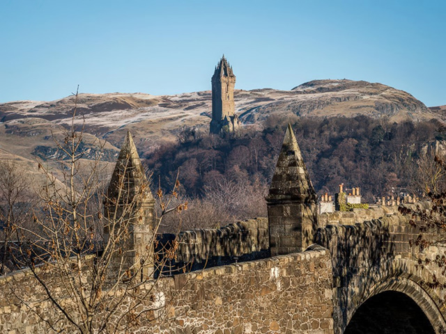 Wallace Monument in Stirling during winter